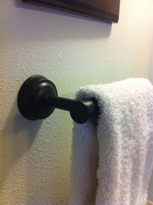 Not really a towel bar. But it looks good.